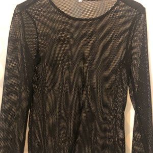 Black netted shirt